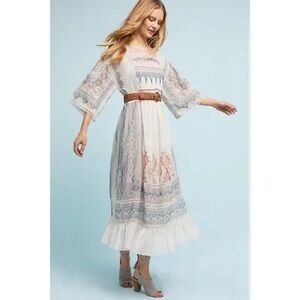 Anthropologie Boho Long Sleeve Dress